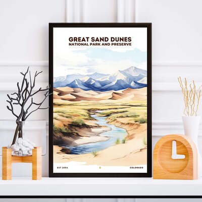 Great Sand Dunes National Park and Preserve Poster, Travel Art, Office Poster, Home Decor | S8 - image5